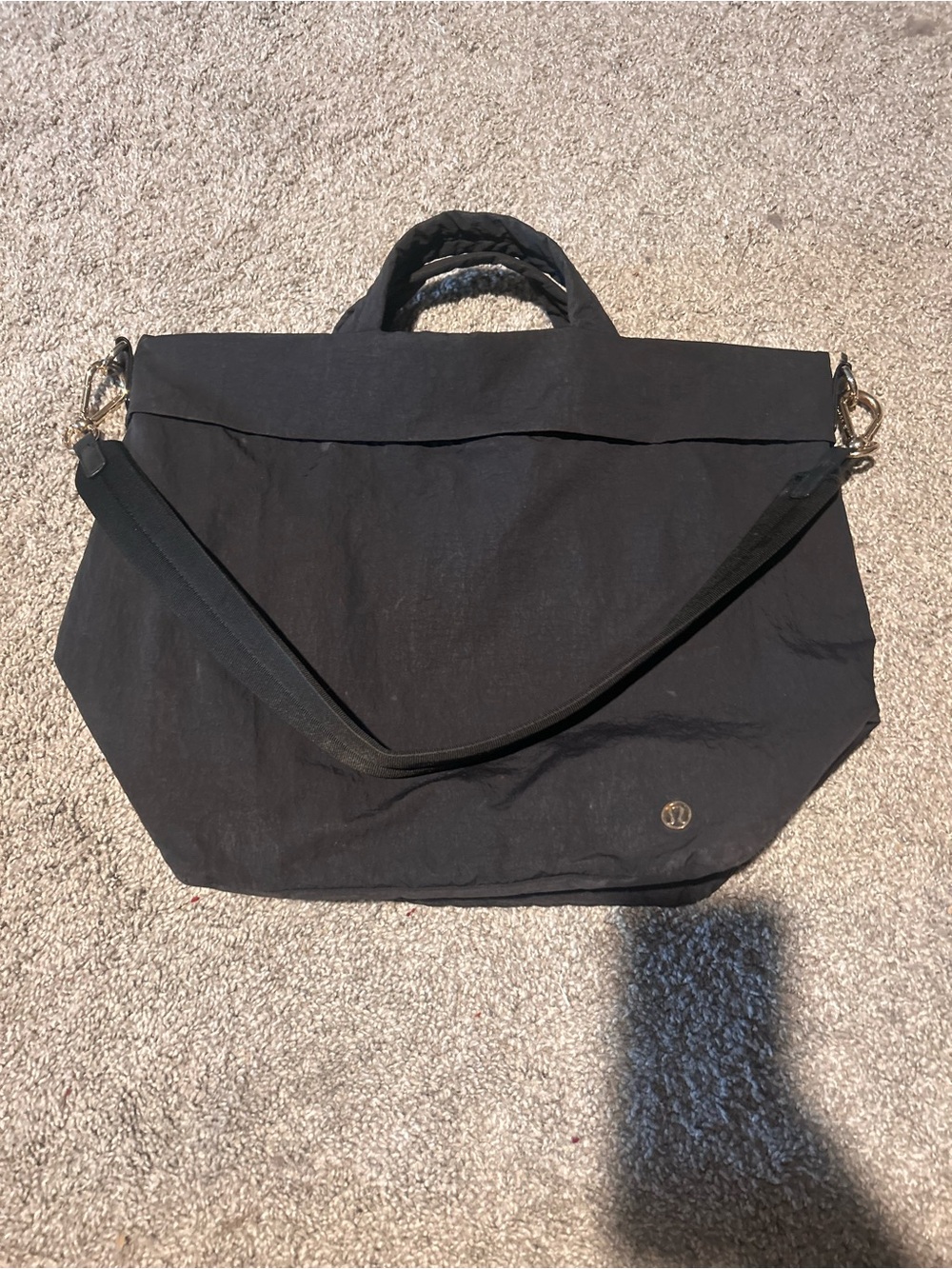 lululemon athletica Black Nylon Tote with Shoulder Strap